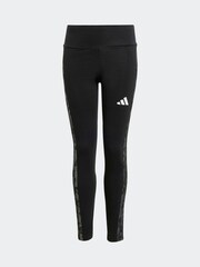 adidas Black Kids Single Animal Print 3-Stripes Jersey Leggings - Image 6 of 6