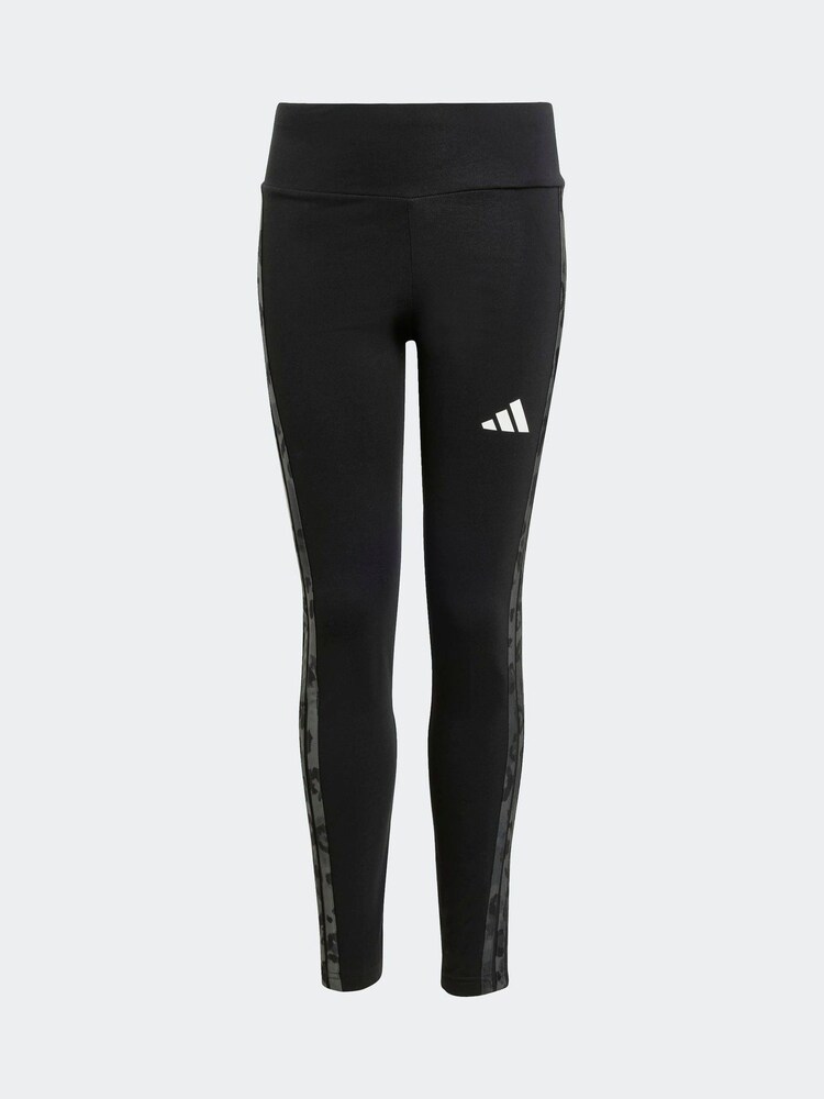 adidas Black Kids Single Animal Print 3-Stripes Jersey Leggings - Image 6 of 6