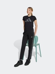 adidas Black Kids 3-Stripes Animal Print Joggers - Image 3 of 6