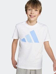 adidas White Essentials Kids T-Shirt - Image 2 of 6