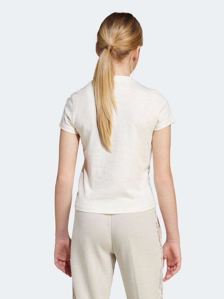 adidas Cream Big Animal Print Logo Kids T-Shirt - Image 2 of 6