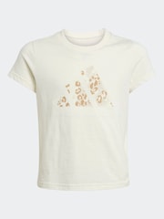 adidas Cream Big Animal Print Logo Kids T-Shirt - Image 6 of 6