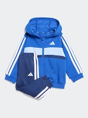 adidas Blue Essentials Tiberio 3-Stripes Fleece Tracksuit Infant Kids - Image 1 of 5