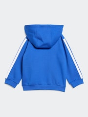adidas Blue Essentials Tiberio 3-Stripes Fleece Tracksuit Infant Kids - Image 3 of 5