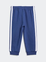 adidas Blue Essentials Tiberio 3-Stripes Fleece Tracksuit Infant Kids - Image 4 of 5