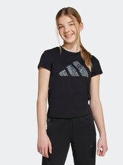 adidas Black Kids Big Animal Print Logo T-Shirt - Image 1 of 6