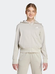 adidas Neutral/Animal Print 3-Stripes Hooded Kids Track Top - Image 1 of 6