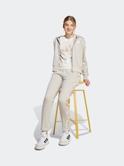 adidas Neutral/Animal Print 3-Stripes Hooded Kids Track Top - Image 3 of 6