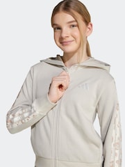 adidas Neutral/Animal Print 3-Stripes Hooded Kids Track Top - Image 5 of 6