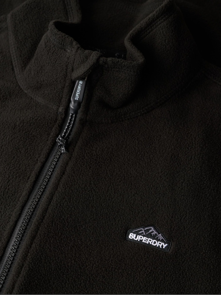 Superdry Black Polar Fleece Full Zip Jacket - Image 6 of 6