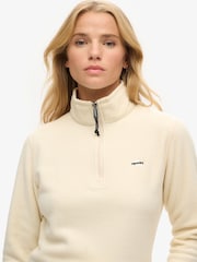 Superdry Cream Polar Fleece Half Zip Jumper - Image 2 of 3