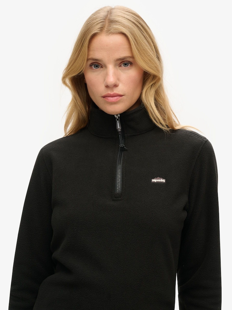 Superdry Black Polar Fleece Half Zip Jumper - Image 3 of 3