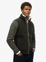 Superdry Black Estate Fleece Gilet - Image 1 of 4