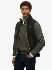 Superdry Black Estate Fleece Gilet - Image 3 of 4