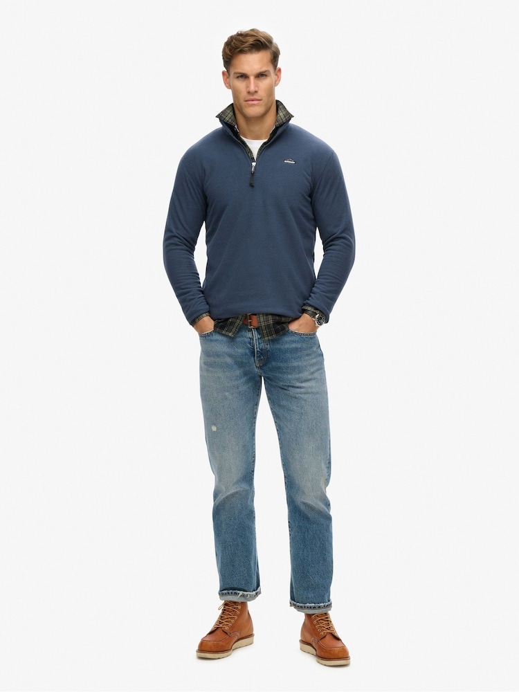 Синий - Флисовый топ с короткой молнией Superdry Polar - Image 2 of 3 Синий - Флисовый топ с короткой молнией Superdry Polar - Image 2 of 3