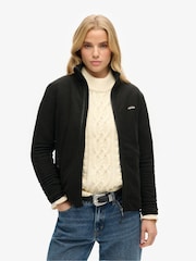 Superdry Black Polar Fleece Full Zip Jacket - Image 1 of 6