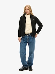 Superdry Black Polar Fleece Full Zip Jacket - Image 4 of 6