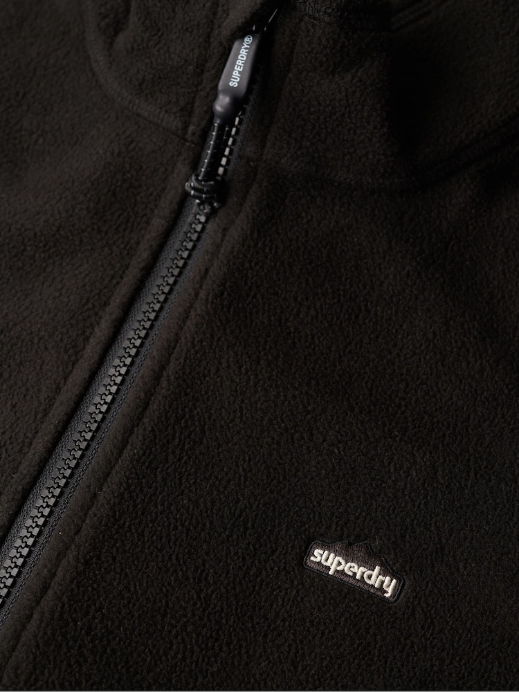 Superdry Black Polar Fleece Full Zip Jacket - Image 6 of 6