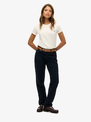 Superdry Blue Straight Leg Corduroy 100% Cotton Trousers - Image 1 of 5