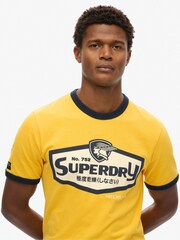Superdry Yellow Workwear Logo 100% Cotton Graphic Yellow T-Shirt - Image 3 of 4