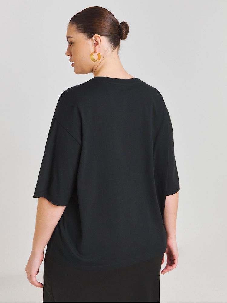 Simply Be Black/Red 2 Pack of Graphic Tees - Image 2 of 5