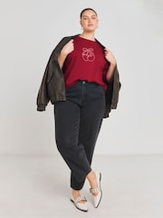 Simply Be Black/Red 2 Pack of Graphic Tees - Image 5 of 5