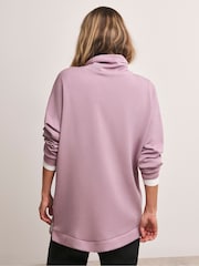 Anthology By JD Williams Purple Premium High Neck Zip Side Sweatshirt - Image 3 of 4