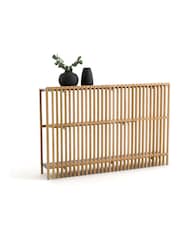 La Redoute Intérieurs Oak Jac Solid & Metal Slatted Console Table - Image 4 of 5