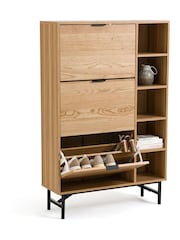 La Redoute Intérieurs Wood and Metal Jarta Ash Veneer 3-Door Shoe Cabinet - Image 6 of 6