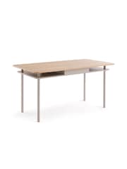 La Redoute Intérieurs Oak Biniti Double Top 6 Seater Dining Table Desk - Image 2 of 7