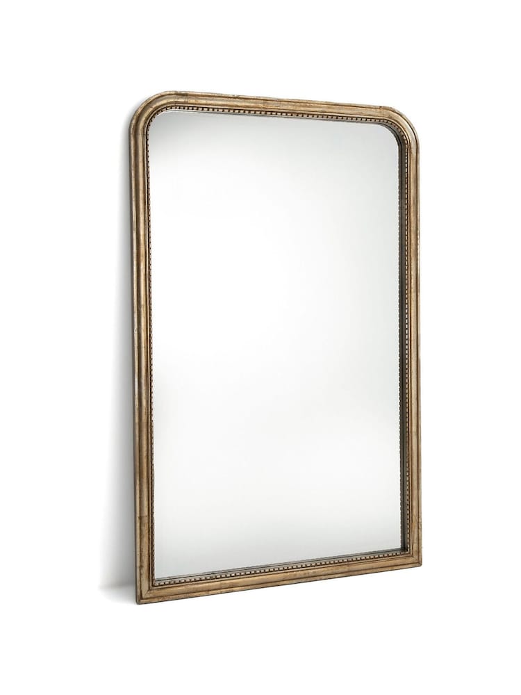 La Redoute Intérieurs Aged Gold Afsan Solid Mango Wood Mirror - Image 1 of 2