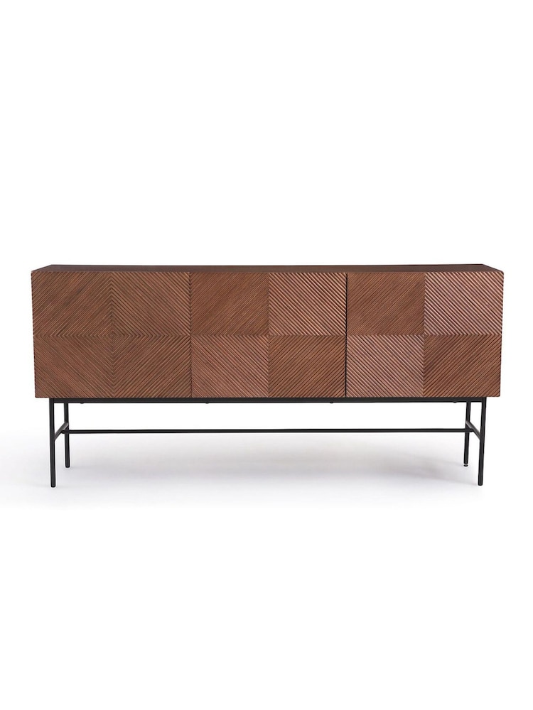 La Redoute Intérieurs Oak Jerem Oak Veneered Textured Sideboard - Image 2 of 6
