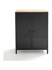 La Redoute Intérieurs Wood and Metal Agama Metal & Oak 2-Door Cabinet - Image 1 of 5