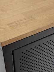 La Redoute Intérieurs Wood and Metal Agama Metal & Oak 2-Door Cabinet - Image 3 of 5
