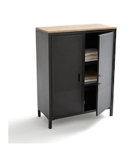 La Redoute Intérieurs Wood and Metal Agama Metal & Oak 2-Door Cabinet - Image 5 of 5