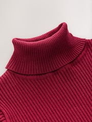 Berry Red Roll Neck Knit Jumper (3-16yrs) - Image 3 of 4