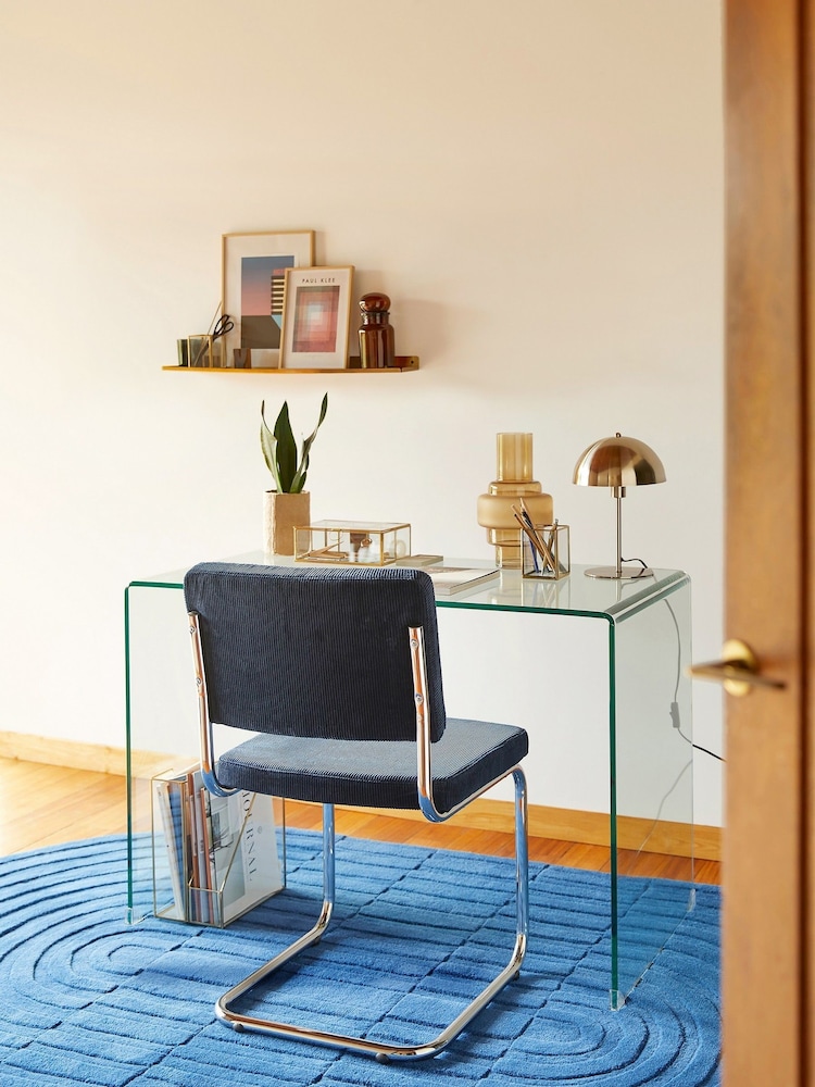 La Redoute Intérieurs Glass Transparent Joan Tempered Glass Console Desk - Image 1 of 5