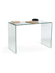 La Redoute Intérieurs Glass Transparent Joan Tempered Glass Console Desk - Image 3 of 5