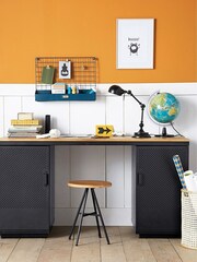 La Redoute Intérieurs Grey and Wood Agama Metal & Oak Desk - Image 1 of 7