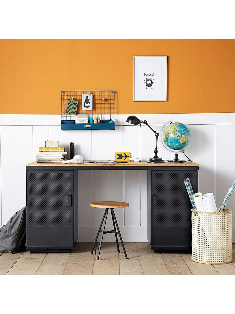 La Redoute Intérieurs Grey and Wood Agama Metal & Oak Desk - Image 2 of 7
