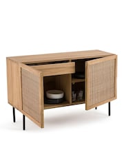 La Redoute Intérieurs Natural Tekora Solid Teak and Woven Rattan Sideboard - Image 3 of 7