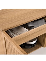 La Redoute Intérieurs Natural Tekora Solid Teak and Woven Rattan Sideboard - Image 4 of 7