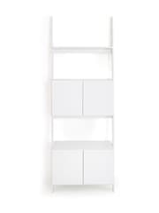 La Redoute Intérieurs White Domeno WallMounted Ladder Painted Shelving Unit wi Cupboards - Image 1 of 6