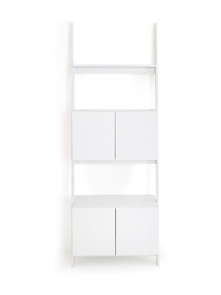 La Redoute Intérieurs White Domeno WallMounted Ladder Painted Shelving Unit wi Cupboards - Image 1 of 6