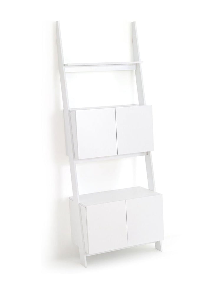 La Redoute Intérieurs White Domeno WallMounted Ladder Painted Shelving Unit wi Cupboards - Image 2 of 6