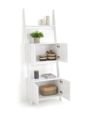 La Redoute Intérieurs White Domeno WallMounted Ladder Painted Shelving Unit wi Cupboards - Image 4 of 6