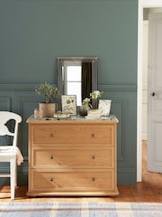 La Redoute Intérieurs Natural Ajulne Oak & Marble Chest of 3 Drawers - Image 1 of 7