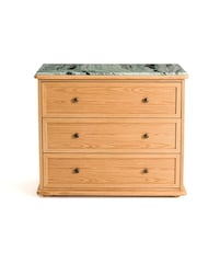 La Redoute Intérieurs Natural Ajulne Oak & Marble Chest of 3 Drawers - Image 2 of 7