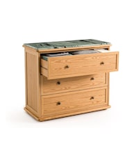 La Redoute Intérieurs Natural Ajulne Oak & Marble Chest of 3 Drawers - Image 3 of 7
