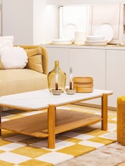 La Redoute Intérieurs Marble Ambre Oak and Reconstituted Marble Coffee Table - Image 2 of 6